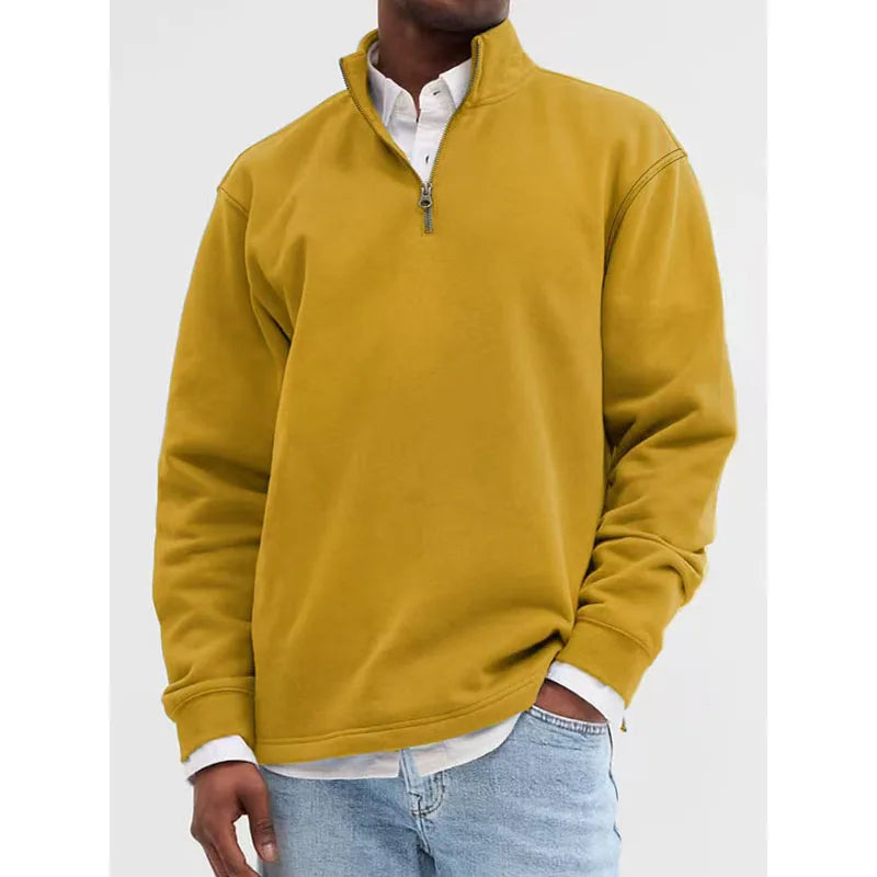 Threebooy  Fashion Men's Sweatshirt Autumn Long Sleeved Street Zipper Pullover Oversized Clothing For Men Tees Fashion Casual Sportswear