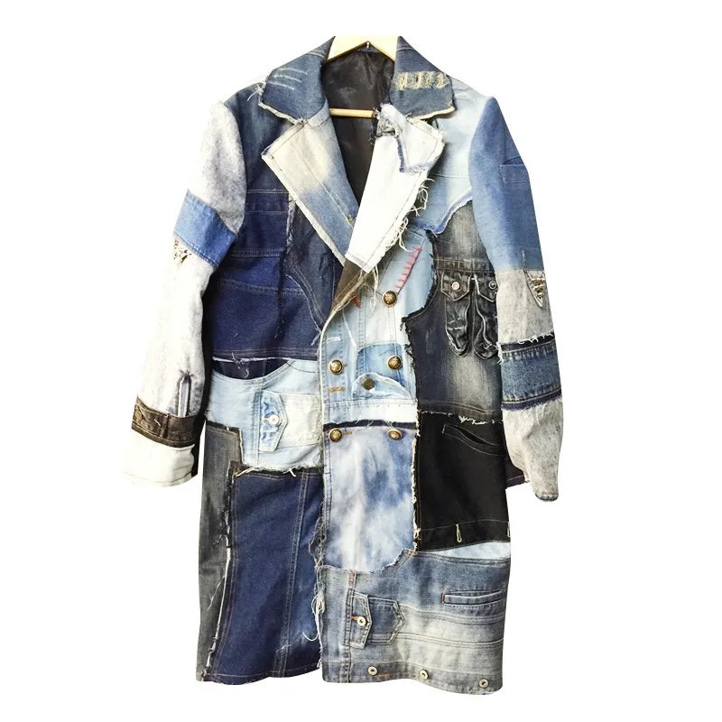 Threebooy Men's Couture Patchwork Denim Jacket