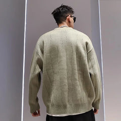 Threebooy Knit Cardigan Male Korean Style Sweater Coat Men Old Money Autumn Winter Loose Casual Men's Long Sleeve Streetwear