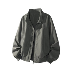 Threebooy  Stand Jacket mens dproof Lightweight Thin Short Biker Style Motorcycle Jacket Solid Classic Autumn coat fall  Fashion Casual