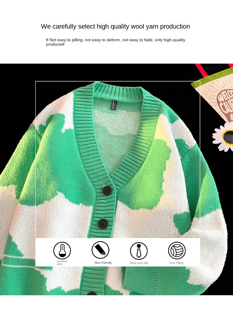 Threebooy Open Front Button V Neck Long Sleeve Sweater Women Basic Shirt Men Warm Soft Coat Autumn Winter Tops Casual Knit Jacket Cardigan