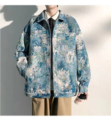 Threebooy New Thin Printed Jacket Men Casual Fashion Brand Trendy Versatile Baseball Wear