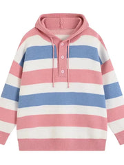 Threebooy  Spring and Autumn Fashion Trend American Retro Thickened Warm Hooded Knit Sweater Men's Casual Loose Sport High-Quality Pullover