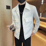 Threebooy Men Spring High Quality Casual Jackets/Male Slim Fit Fashion Solid Color Lapel Coats Men Walf Checks Jacket Loose Outerwear