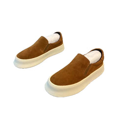 Threebooy  Men's Casual Shoes Spring Autumn Winter Low Top Slip-On Fashion Leather Thick Bottom Heightening Soft Insole Lightweight