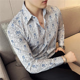 Threebooy Clothing New Men Shirts Business Long Sleeve Lapel Cotton Male Dress Shirt Slim Fit Popular Designs Men's Fahion S-3XL