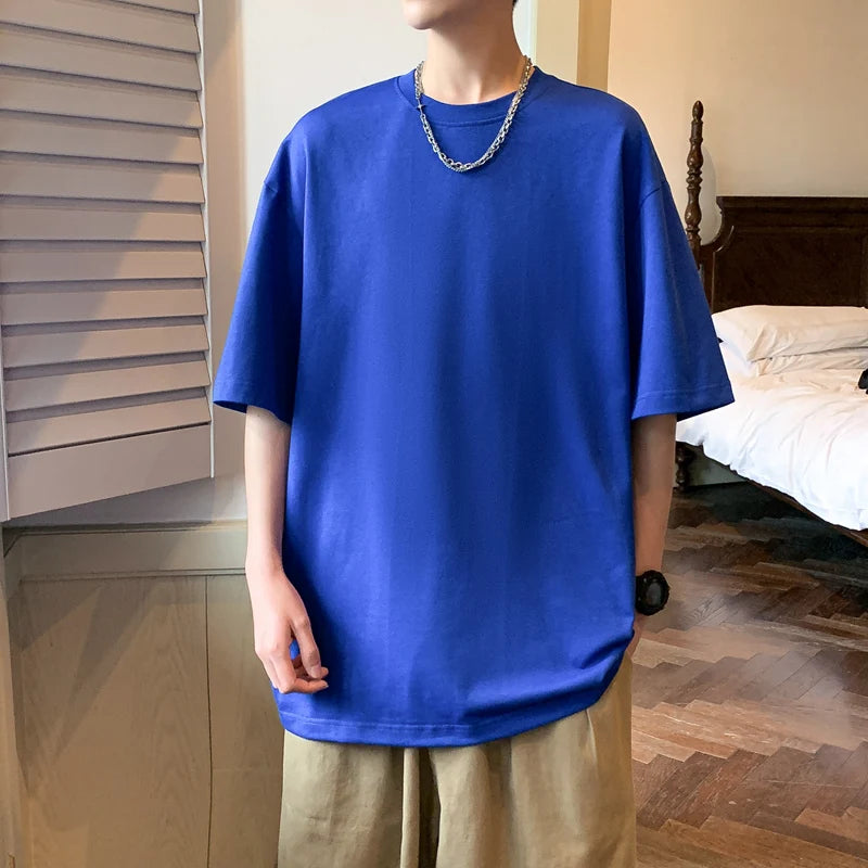 Threebooy  Short Sleeve Ice Silk Quick Dry Thin American Style Summer T-Shirt for Men Breathable Loose Fit Polyester round Neck Top