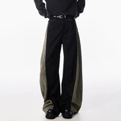 Threebooy New Autumn Winter Casual Pants Men'S Wide Leg Pants Fashion Retro Contrasting Color Curved Knife Pants Loose Straight Leg Pants