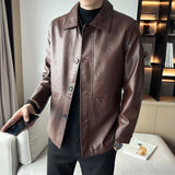 Threebooy  Fashion Men Casual Leather Jackets Winter New Jacket Street Style Male Inside Thick Coats Men's Leather Jacket S-5XL