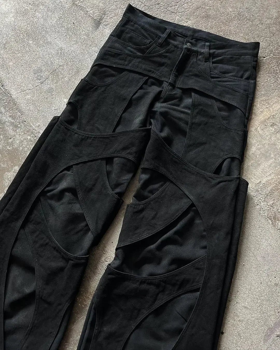 Threebooy Harajuku Hip Hop High Waisted Jeans New Gothic Retro Wide Leg Straight Black Y2k Baggy Jeans Denim Pants Mens Womens Streetwear