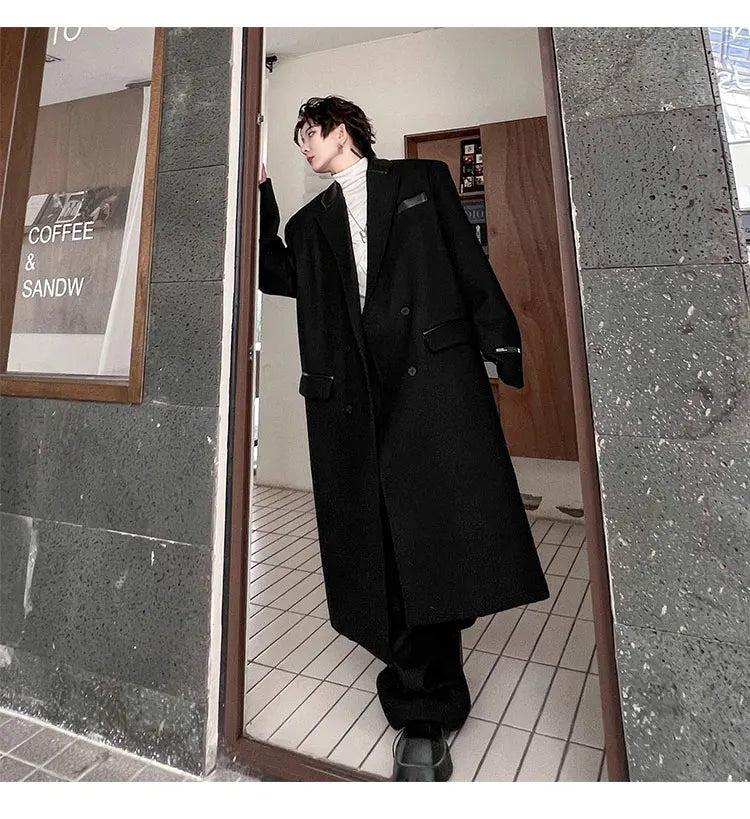 Threebooy Men's Luxurious Oversized Coat & Trousers 2-Piece Set