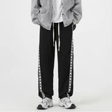 Threebooy Men's Sweatpants Loose Side Striped Splice Guard Pants Joggers Wide Leg Trousers Male Casual Korean Streetwear Hip Hop