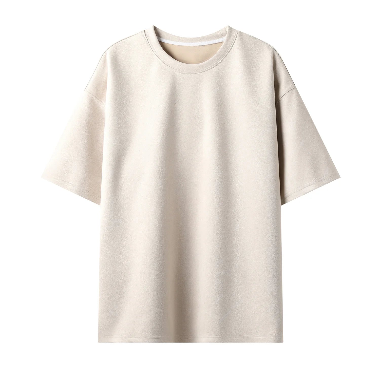 Threebooy  Summer Short-sleeved T-shirt Men Oversized Casual Suede T Shirt Men Streetwear Loose Solid Color O-neck Tshirt Mens Top M-3XL