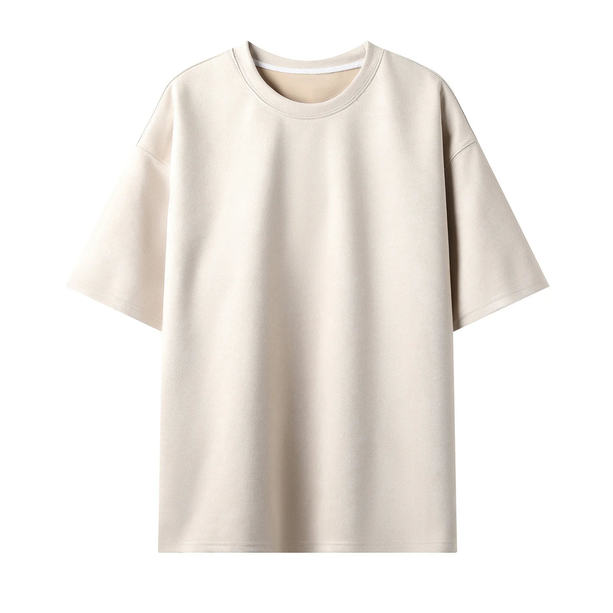 Threebooy  Summer Short-sleeved T-shirt Men Oversized Casual Suede T Shirt Men Streetwear Loose Solid Color O-neck Tshirt Mens Top M-3XL