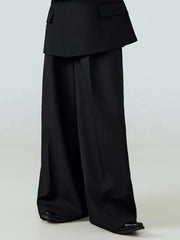 Threebooy  Spring Autumn Long Black Flowy Baggy Wide Leg Pants for Mens Loose Chic Luxury Designer Clothes Soft Trousers 2025
