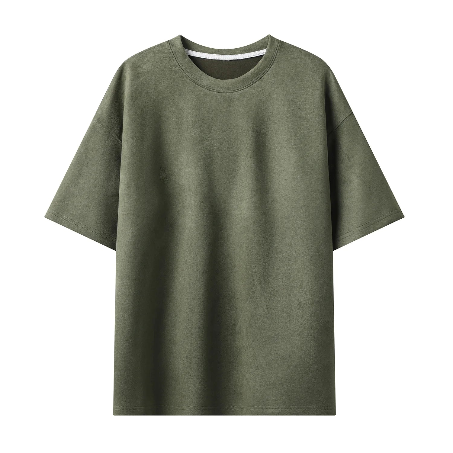 Threebooy  Summer Short-sleeved T-shirt Men Oversized Casual Suede T Shirt Men Streetwear Loose Solid Color O-neck Tshirt Mens Top M-3XL