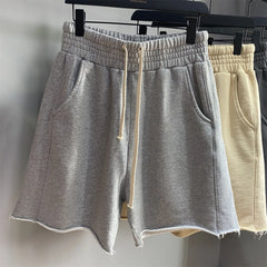 Threebooy  Hiphop Leader Hip Hop Harem Cargo Skateboards Shorts Men Cotton Oversize OS Vintage Gothic Kanye West Track Unisex Pantalones