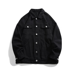Threebooy Told Tale Spring New Solid Lapel Denim Jackets Plus Size 5XL-M Men Clothing Turn Down Collar Loose Casual Cotton Coats Men