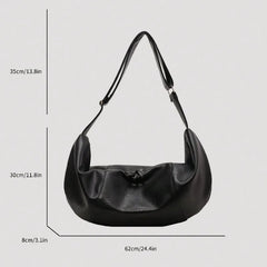 Threebooy Stylish Dumpling Shaped PU Crossbody Bag for Men, Suitable for Casual Outings and Large Capacity Needs