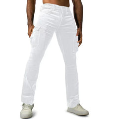 Threebooy  Autumn New Cargo Pants For Men Retro Style Men's Corduroy With Multiple Pockets Mid-rise Solid Man Jogging Pants Streetwear