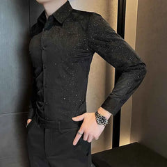 Threebooy  Winter New Men's Solid Color Long-Sleeve Shirt American Retro Fashion Trendy High Street Casual Loose Niche Men's Tops