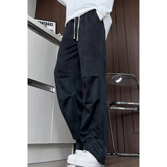 Threebooy  Unisex Straight Leg Loose Fit Casual Trousers Men Women Athleisure Pants Oversized Breathable Outdoor Daily Wear Elastic Waist