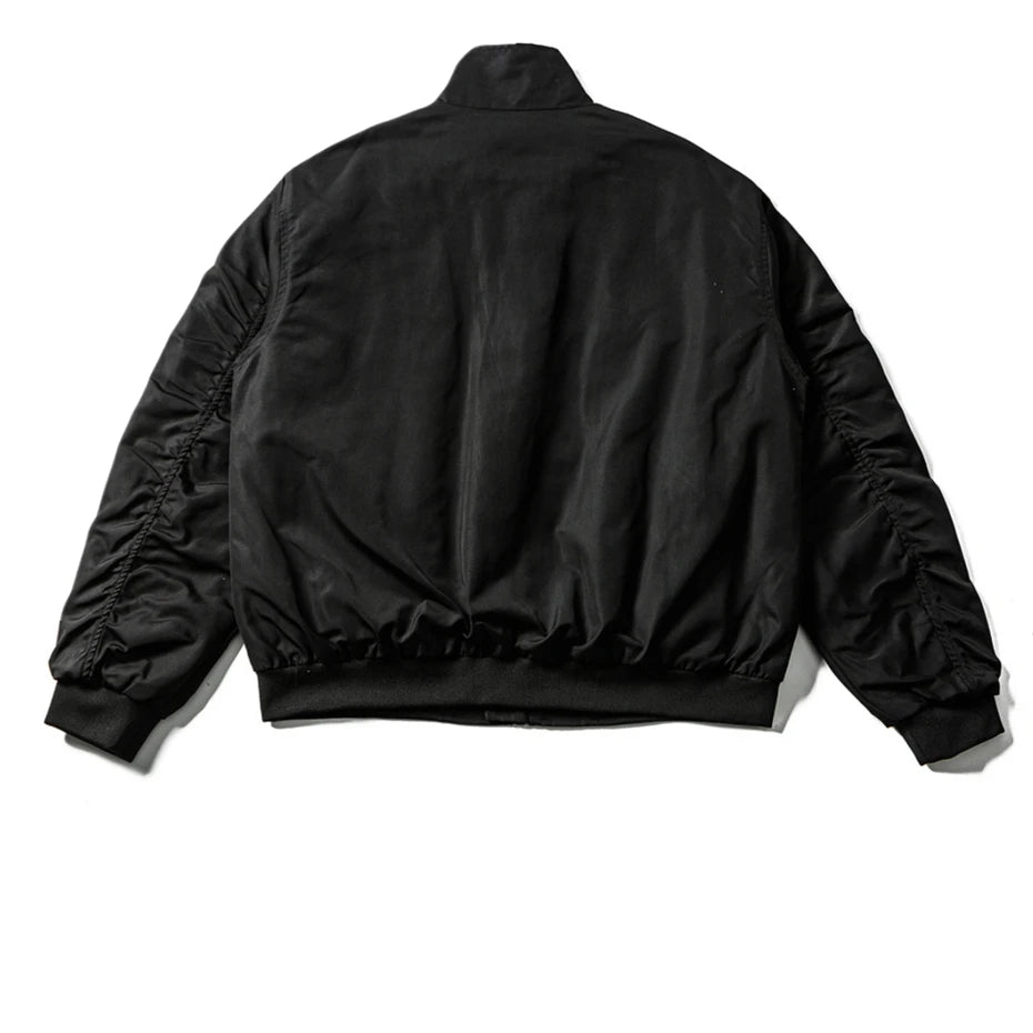 Vintage Letter Embroidery Bomber Jacket Men Streetwear Harajuku Splicing Cargo Coat Oversized Autumn New Loose Casual Jacket