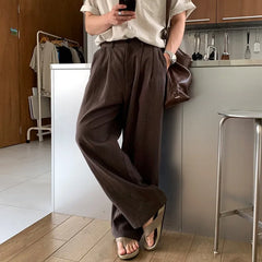Threebooy  New Japanese Retro Men Casual Pants Luxury Draped Wide Leg Leisure Solid Color Straight Trousers High Quality Elegant Sweatpants
