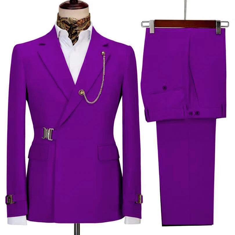 Threebooy  Men's Suits Blazer Pants for Men Jacket Italian Design Notched Lapel Party Wedding Slim Fit Costume Homme 2 Piece Clothing