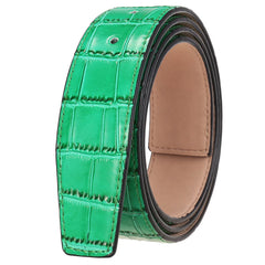 Threebooy  New Fashion Belt Green 3.5cm Automatic Belt Classic Fashion Personality Pin Buckle Holes Belt No Buckle