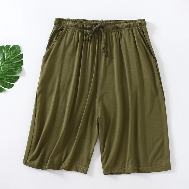 Threebooy  Men's Shorts Summer Thin Five-point Home Shorts Loose Casual Large Size Home Pajamas Beach Pants
