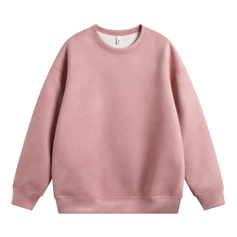 Threebooy Autumn Suede Hoodie Men Fashion Solid Color Casual Sweatshirt Men Streetwear Hip-hop Loose Pullover Hoodie Mens Hoody M-3XL