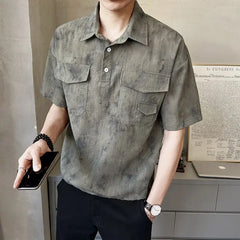 Threebooy 2025 High-end New Short-sleeved Men's Shirt Summer Fashion Trendy Brand Half-sleeved Thin Loose Casual Trend