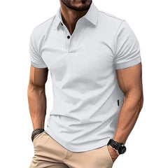 Threebooy  Summer Men's Solid Color Polo Shirt Short Sleeve Turn Down Collar Smart Casual Polos Men Streetwear Sports Jogging Tees Tops Man