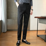 Threebooy Men Suit Pants Casual Office High Quality Cotton Trousers Business Pants for Men Wedding Party Dress Social Ttrousers 28-36