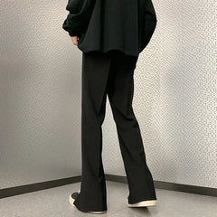 Threebooy Grey Suit Pants Men Fashion Society Mens Dress Pants Korean Loose Straight Pants Mens Office Formal Trousers M-3XL