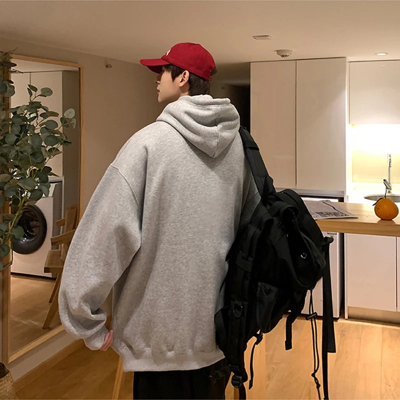 Threebooy Letter Print ABC Men's Hoodies 2025 Autumn new sudadera hombre Korean Fashion Harajuku Pullover Hip Hop Long Sleeve Hooded