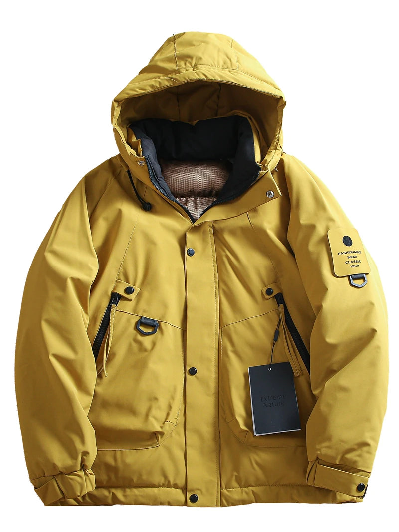 Threebooy Outdoor Functions Padded Jacket Mountaineering Clothes Winter Men's Thickened Windproof Waterproof Warm Hooded Cotton Parkas