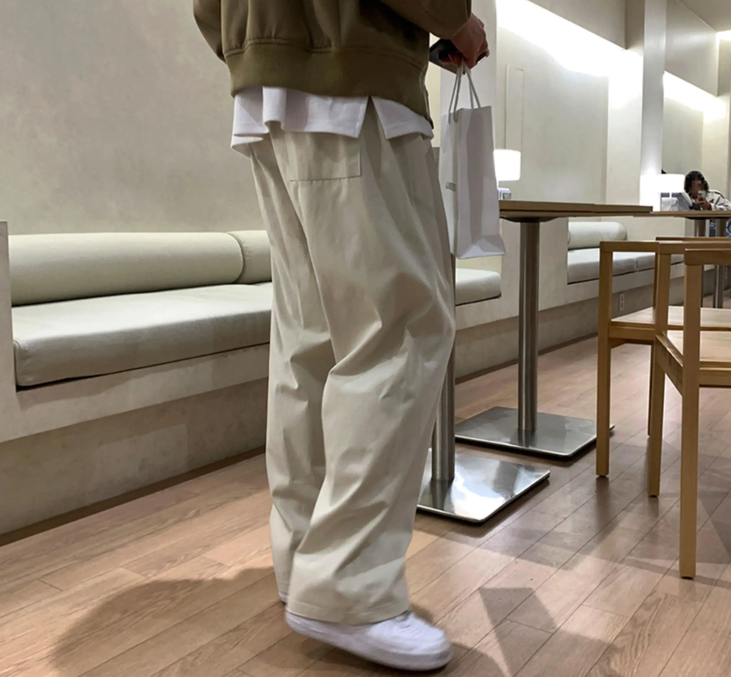 Threebooy Korean Style High-end Straight-leg Casual Pants Men's Spring Summer Loose Trousers American 2025 New Trendy Wide-leg Pants Chic