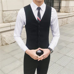 Threebooy Men spring high quality Business suit Vest/Male slim fit fashion office dress Blazers Vest 4XL-M