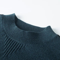 Threebooy  New Winter New Men's Sweater Half Turtle Neck Inverted Triangle Jacquard Sweater Base