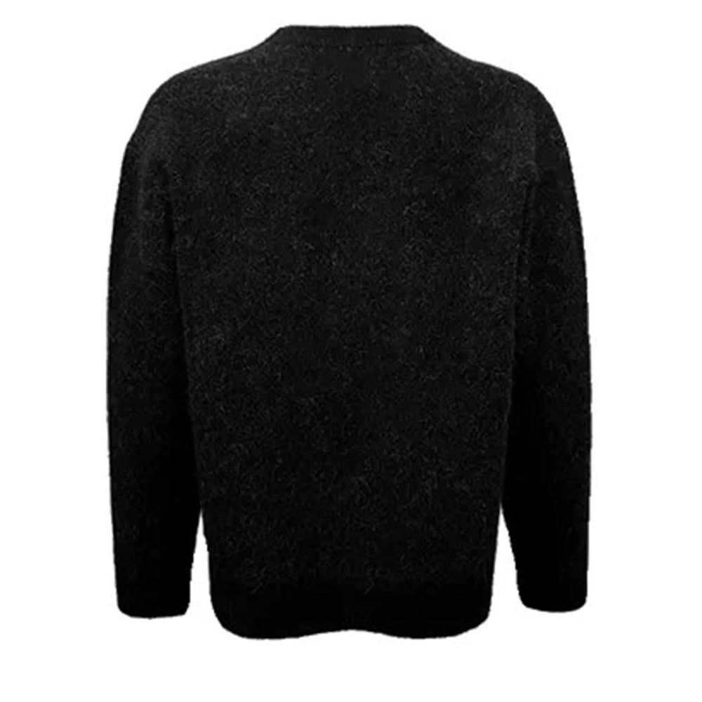 Threebooy Men Sweater Dark Skeleton Jacquard Imitation Cashmere Sweater Autumn Streetwear Warm Casual Long Sleeve Tops Men'S Clothing 2024