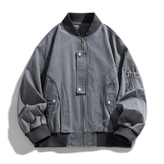 Threebooy  High Quality Spring American Style Trend Denim Jackets Men 100%Cotton Male Bomber Jacket Fashion Loose Zippers Outwear Coat Man