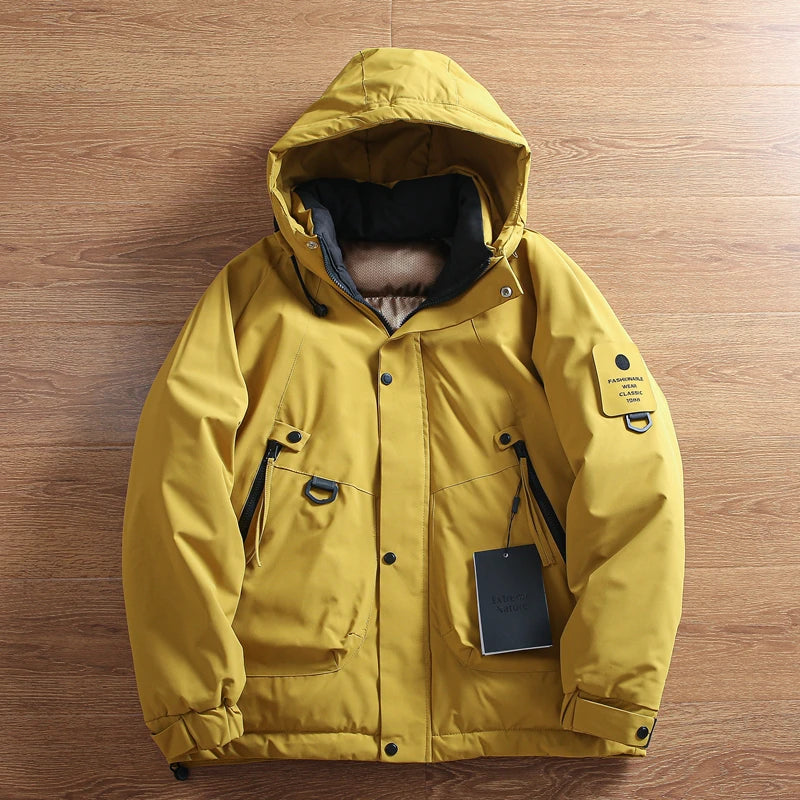 Threebooy Outdoor Functions Padded Jacket Mountaineering Clothes Winter Men's Thickened Windproof Waterproof Warm Hooded Cotton Parkas