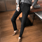 Threebooy New Business Dress Pants Men Solid Color Office Social Formal Suit Pants Casual Streetwear Wedding Trousers Pantalon Homme