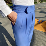 Threebooy  High Quality British Gentlemen Business Casual Slim Fit Pants Men Dress Pants Solid All Match Formal Wear Office Trousers