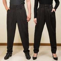 Threebooy  Men Latin Dance Pants High Waist Pocket National Stand Dance Small Feet Training Suit Dance Pants