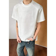 Threebooy  Men's Oversized Short Sleeve T-Shirt Heavyweight Fabric Casual Streetwear Summer Male Clothing Unisex Tee Daily Wear Top