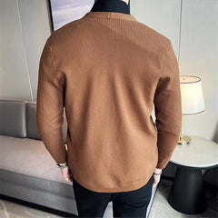 Threebooy Brand Clothing Men Autumn and Winter High Quality Casual Cardigan Knit Sweater/Male Slim Fit Sweater Jacket Men Knit Shirts