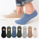 Threebooy 5Pair / Lot Men's Socks Non-slip Silicone Invisible Cotton Sock Breathable Mesh Comfortable Summer Thin Sports Men Sock Elastic